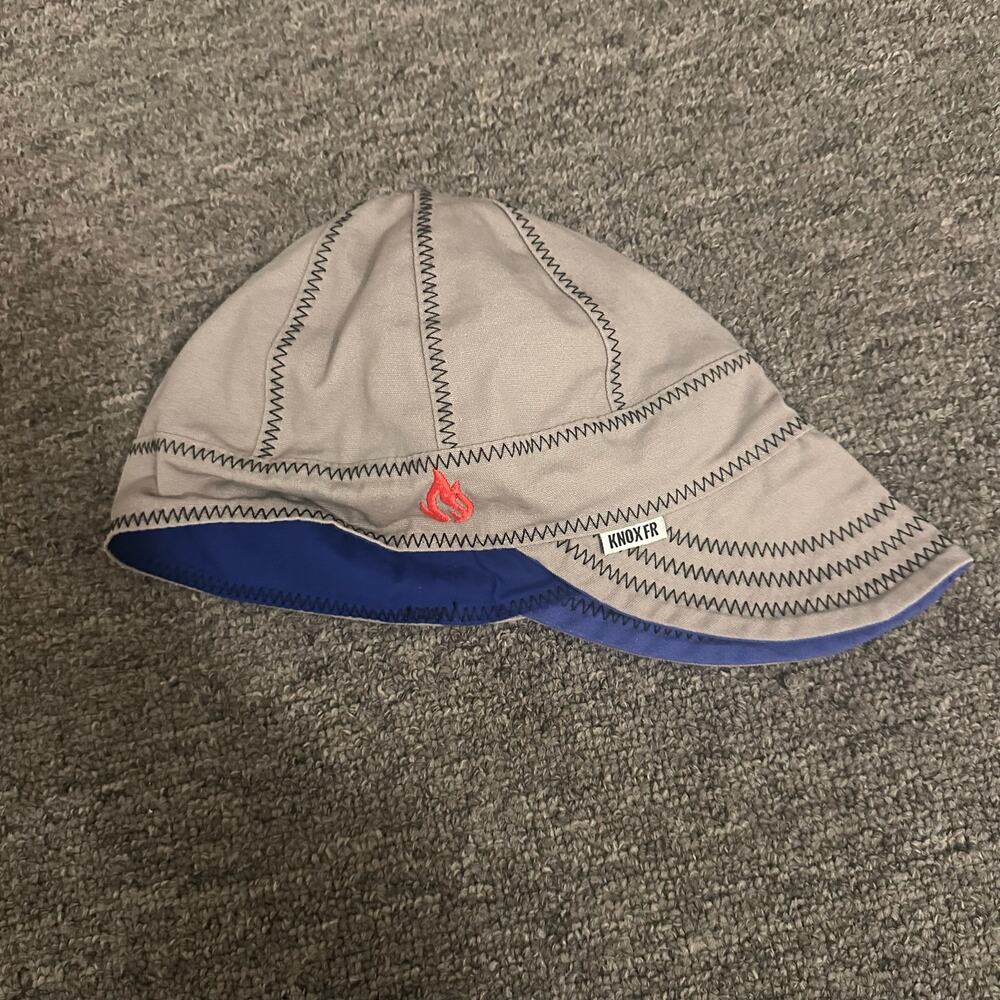 Welder Nation Knox FR Welding Cap 7 1/2 Gray Blue Liner